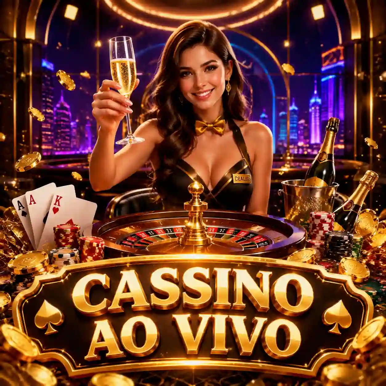 Estúdio de cassino ao vivo do 67q.com com dealer brasileira conduzindo mesa de roleta